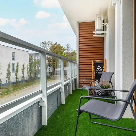 Pistachio Z Balkonem W Nowoczesnej Inwestycji Z Basenem & Tarasem By Renters * Sianożęty